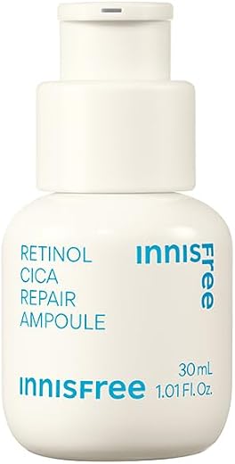 Innisfree Retinol Cica Repair Ampoule 30ml with Hyaluronic Acid, Korean Face Serum for Reducing Skin Blemishe, Improving S...