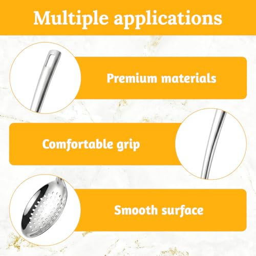 2Pcs Stainless Steel Serving Spoon, Serving Spoon for Mixing and Serving, Dishwasher Safe Kitchen Cooking Spoon, Slotted Spoon for Home (3pcs) - Image 4