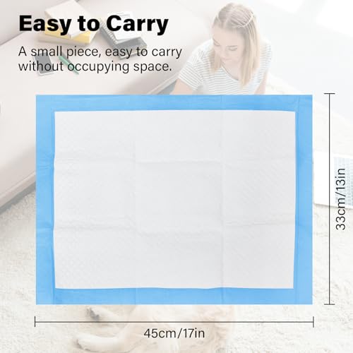 Image of Disposable Pet Pads for Dogs Training, Protection Underpads with Leak Proof and Super Absorbent for Puppy Pee Potty Training, Baby & Adults Bed Pads for Incontinence -Blue(17 inch x 13 inch, 50 Count)