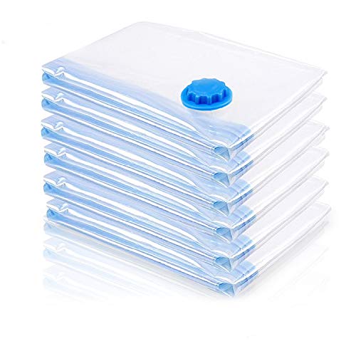 vingo Bolsas de Almacenaje al Vacío 6 Unidades, Bolsa al Vacio Ropa 40x60cm Ahorro Espacio para Guardar Ropa, Ropa de Cama, Edredones, Almohadas, Mantas