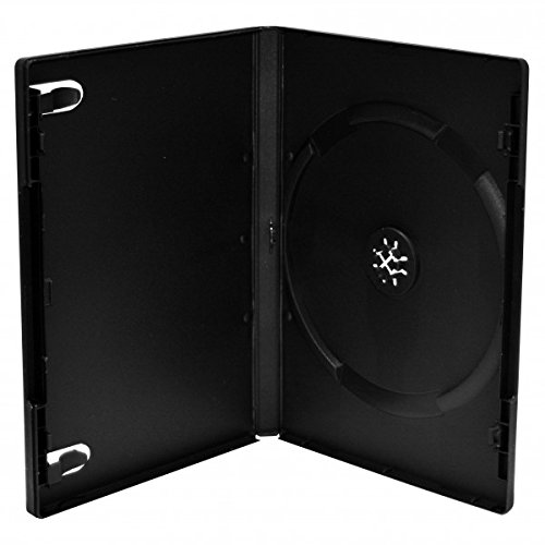 MediaRange DVD Hüllen, 14 mm, Maschinen-Pack-Qualität, Schwarz, 50 Stück