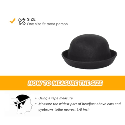 Chapeau melon noir vintage taille 56-58cm pour compléter votre style rétro - 3