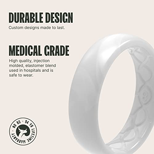 Groove Life Solid Thin Silicone Ring - Breathable Rubber Wedding Rings for Women, Lifetime Coverage, Unique Design, Comfort Fit Ring2
