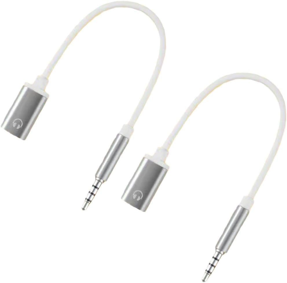 2 cables de audio 3.5mm macho a USB-C hembra plateado miniatura 1