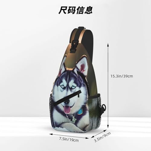 Bolsa cruzada Husky Dog con estampado de perro diagonal ligera 4