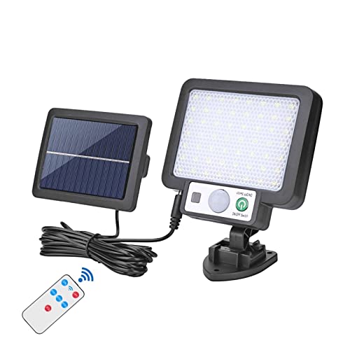Luces solares para alumbrado público de patios con sensor exterior impermeable y 56 LED