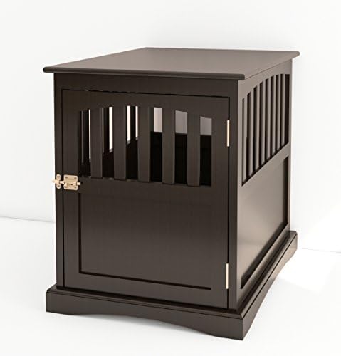 Amayo Home Wood Dog Crate in Espresso Color, 24 Inch, Pet Crate End Table. Perfectly Decorative & Ideal Pet Cage, Small Cozy Home for Dog, Cat. Great Item for Animal Lover
