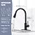 WEWE Black Kitchen Faucet with Soap Dispenser, Kitchen Sink Faucet with Pull Down Sprayer 3 Modes Stainless Steel with WEWE Matte Black Drinking Water Faucet