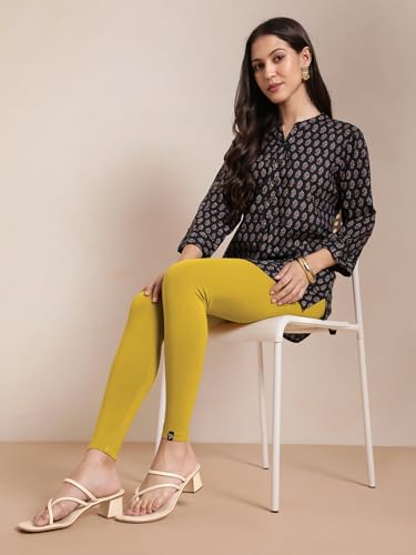 Image of TWIN BIRDS Women Viscose Ankle Leggings | Stretchable Kurti Wear Bottom