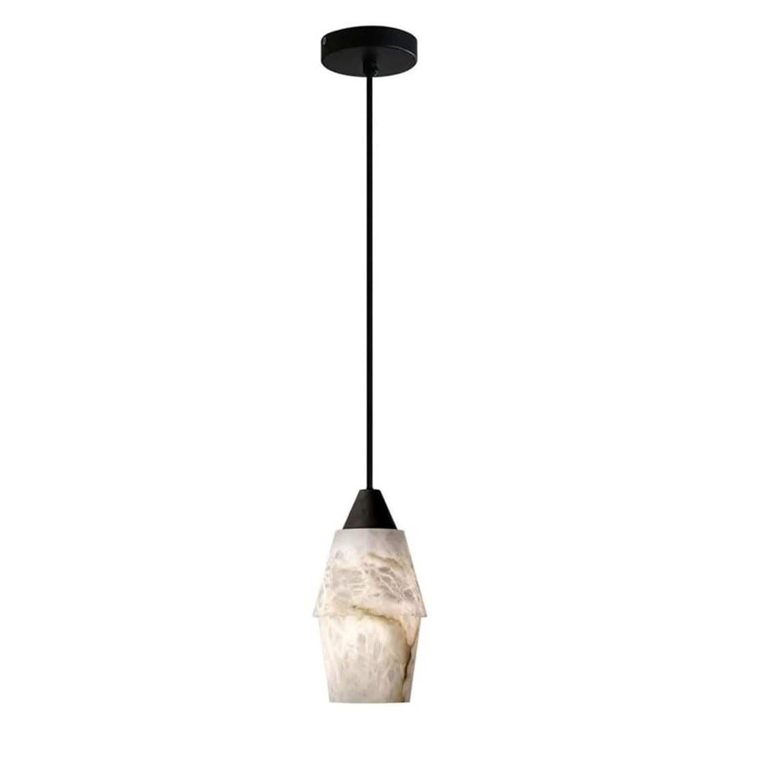 LUOYAOB Natural Marble Pendant Light Alabaster Stone Brass Hanging Lamp