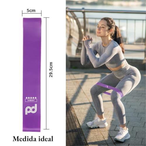Bandas Elásticas Musculación, Cintas con 5 Niveles de Resistencia, Fitness, Gomas Antideslizantes, Pack de 5, para Gym, Yoga, Crossfit, Pilates o Ejercio en Casa - imagen 7