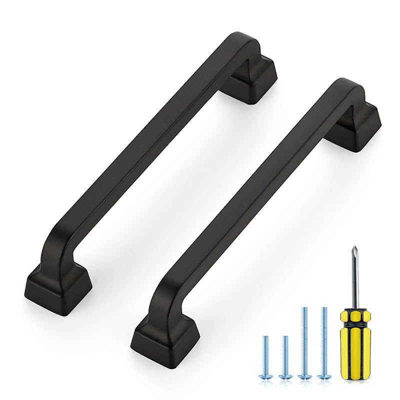 Ravinte Decor 30 Pack Black Cabinet Handles 5 Inch Cabinet Pulls, Kitchen Cabinet Handles Solid Handles for Cabinets and Drawers Matte Black Drawer Pulls and Knobs Cabinet Hardware
