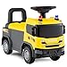 HONEY JOY Ride On Construction Vehicle for Kids, Licensed Scania Push Car for Toddlers, Light & Sound, Under-Seat Storage, No Power Foot-to-Floor Ride On Toy for Boys Girls Gift, Yellow