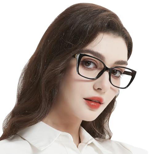 WEMOOTANTS Oversized Reading Glasses 2.5 Designer Readers for Women Retro Cat Eye Large Frame 1.0 1.25 1.5 1.75 2.0 2.25 2.5 2.75 3.0 3.5 4.0 5.0 6.0 Bling Reading Glasses Black