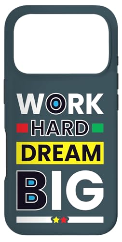 Work Hard Dream Big Minimalist ���`�x�[�V�����A�b�v �X�}�z�P�[�X iPhone 17 Pro �p