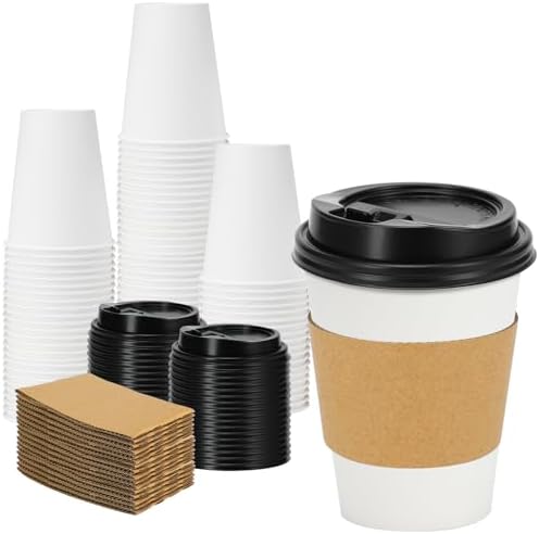 Amazon.com: Lamosi 50 Pack 12 oz Disposable Coffee Cups with Lids and ...