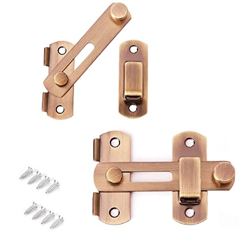 【Design pratico】 La serratura della porta ribaltabile con viti è regolabile e le viti non cadono facilmente dopo essere state serrate. La serratura della porta con fibbia scorrevole è semplice e compatta. Il chiavistello della porta può essere ruotato in modo flessibile di 180°.