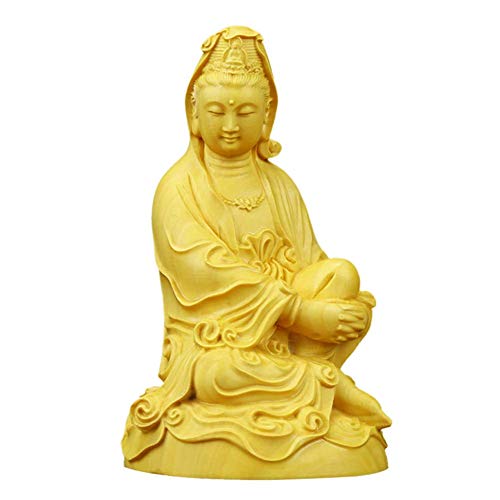 Statue de Quan Yin bouddhiste en bois pour chasser le stress du foyer
