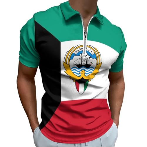 Polo de golf homme col zippé vert pour les journées de loisirs