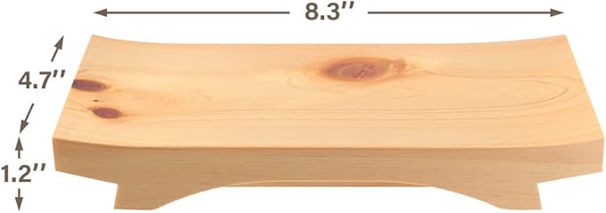 TIKUSAN Plato Geta Sushi Hinoki de Madera de Ciprés Japonés 8.3 x 4.7 pulgadas miniatura 2