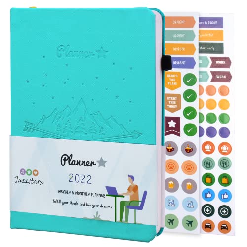 Image of PLANNER STAR 2022 Dated (Jan 2022 - Jan 2023) Monthly & Weekly Life Planner| A5 Size | Organizer, Journal | Plan for Time Management, Productivity & Positivity (Turquoise)