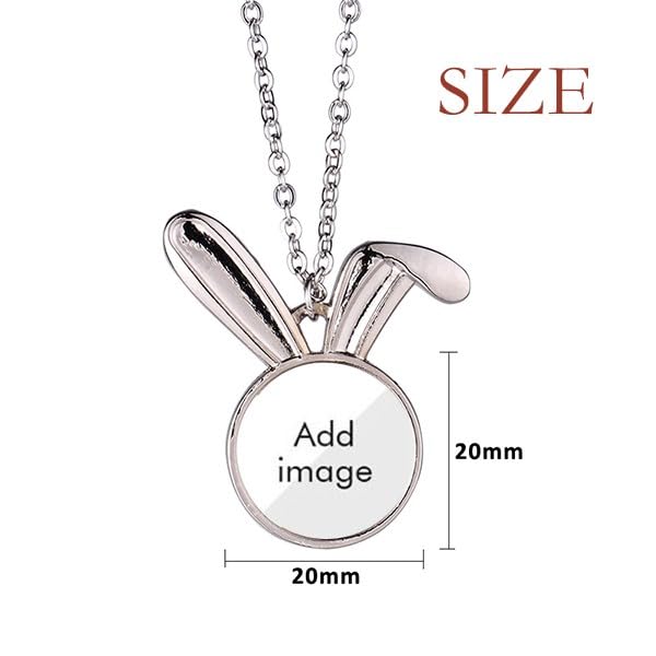 Fliederfarbene dekorative klassische Kaninchen-Halskette mit Anhänger, Hase, Tierschmuck, Geschenk