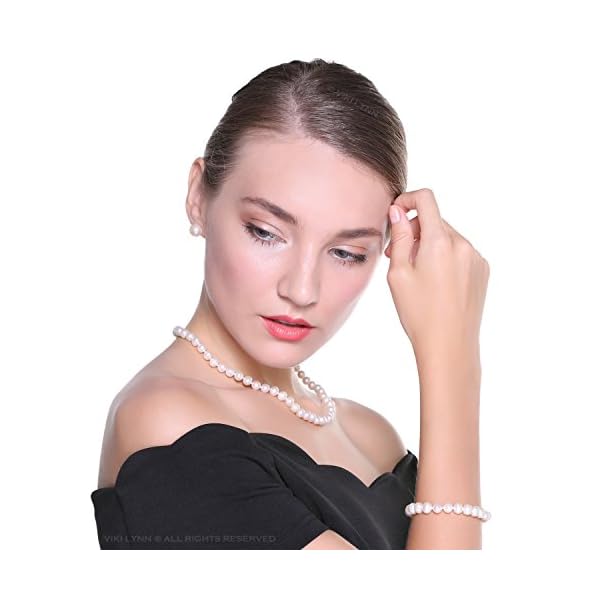 Perla Collar De Perlas Cadena con Perlas de cultivo de agua dulce en VIKI Lynn - Imagen 4