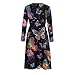 Brosoneto Butterfly Women's Fall Maternity Nursing Dress Long Sleeve Floral Midi Dress Pregnancy Dresses Crew Neck Casual Trendy for Women Fashionable Breastfeeding Clothes Knee Length