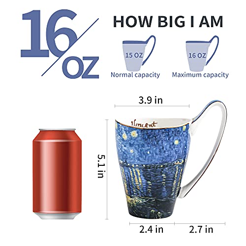 Mug Ceramic Novelty Coffee Mugs 16 Oz Creative Art Give Van Gogh Lovers Unique Gifts #TOP3