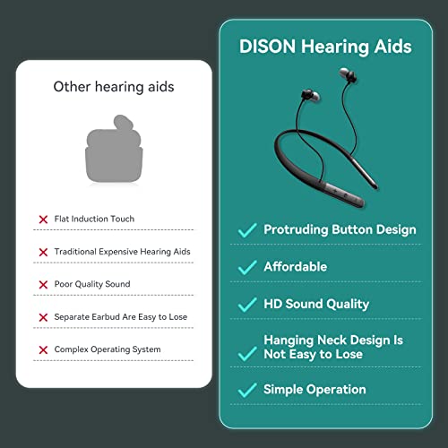 Dison Rechargeable Hearing Aids With Bluetooth, Wireless Neckband Hearing Aids For Seniors & Adults, Sound Amplifier Headphone Ultralight Hearing Amplifiers With Noise Reduction For Hearing Loss, Ear Sound Enhancer #TOP2