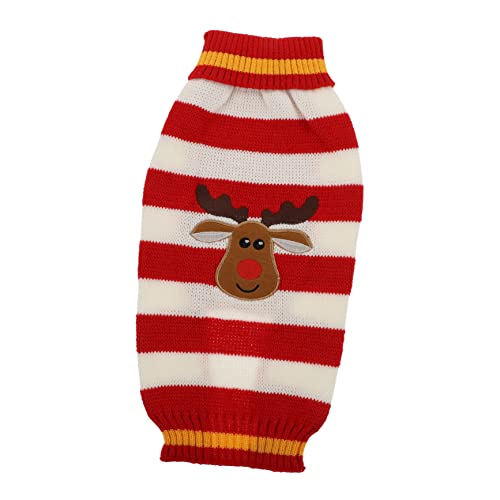 generic 1Pc De Lã Decorativa Engrossar Roupa De Malha Vermelha Alce Suéter Quente Vestido Cosplay Re