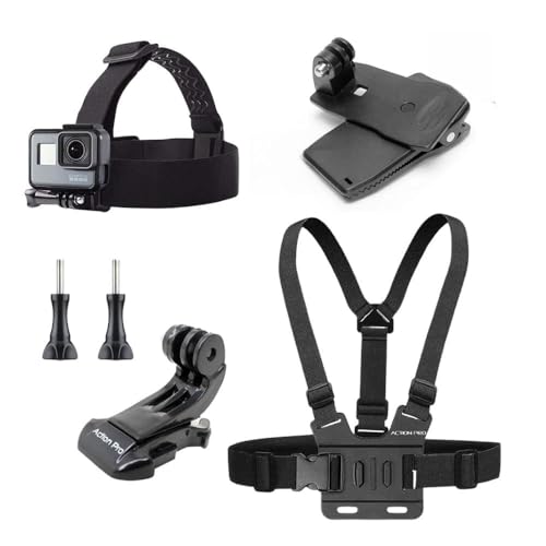 Image of Action Pro Chest Belt Head Belt 360 Clamp Mount J Hook Buckle with 2 Screw Compatible with GoPro-13 /12 /11 /10 /9 /8 /7 /6 /5 /4 /3+ /3 /Insta-360 /SJCAM /Yi /4K Action Cameras