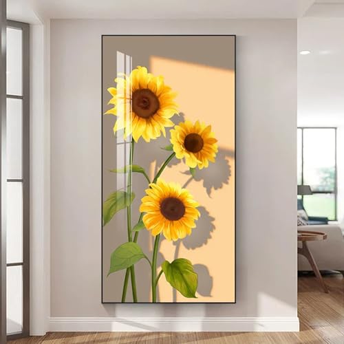 Art mural tournesol HD sur toile imprimée chic décoration scandinave salon 70 x 140 cm