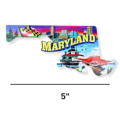Imán acrílico para refrigerador Maryland 5 x 2.25 pulgadas miniatura 2
