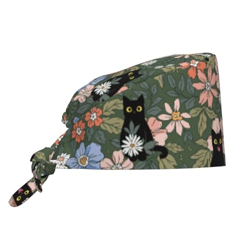 Image of Working Cap, Scrub Cap with Sweatband, Adjustable Tie Back Hat Breathable Headgear for Women /Men