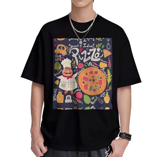 T-shirt imprimé pizza homme idéal pour les soirées décontractées
