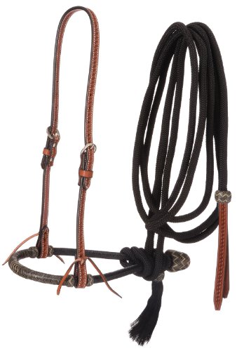 Tough 1 Basketweave Bosal Hanger/Bosal/Cord Mecate Black