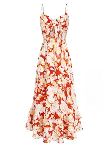 Image of GRACE KARIN Womens Maxi Floral Sundresses Summer Beach Boho Dress Spaghetti Strap Dresses Casual Fashion Clothes with Pockets