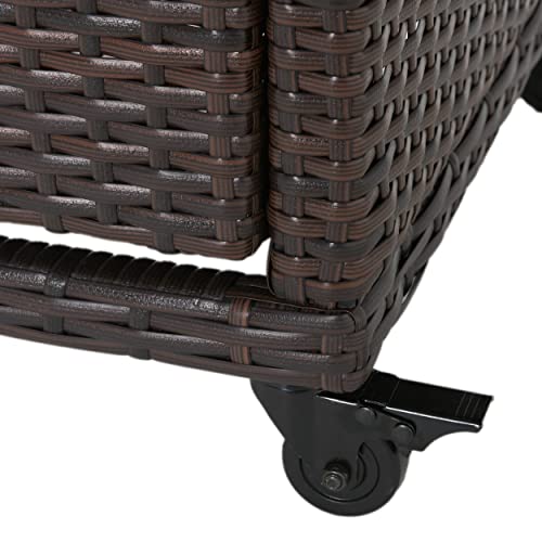 Christopher Knight Home Corona Outdoor Wicker Bar Table Cart, Multibrown #TOP3