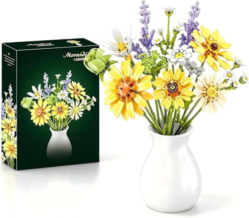Sunflower Building Blocks Set, 670PCS Flower Bouquet Building Kit