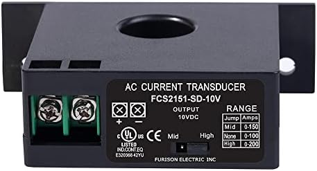 Current Transmitter, FCS2151-SD-10V Current Transducer Transmitter Transformer Sensor AC Current Converter 0-200A