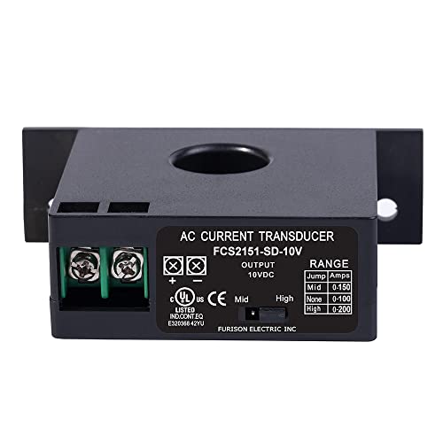 Current Transmitter, FCS2151-SD-10V Current Transducer Transmitter Transformer Sensor AC Current Converter 0-200A