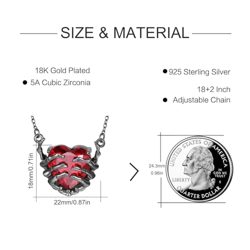 OHAYOO Skull Pendant Necklace for Women 925 Sterling Silver Skull Hand Necklace Gothic Skeleton Necklaces Skull Jewlery Gifts4