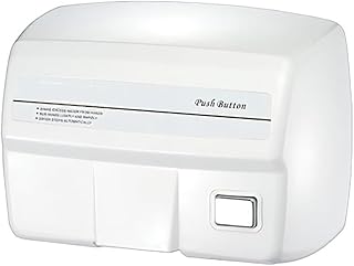 Soro Essentials- Aluminum Manual Hand Dryer- Commercial Push Button Hand Dryer High-Speed Hand Dryer Heavy Duty Warm Wind Hand Blower