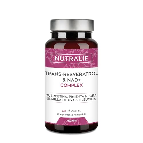 Trans Resveratrol NAD+ 686mg Complex - Quercetina Piperina Semilla Uva (OPC) - 60 Cápsulas Transresveratrol Nutralie