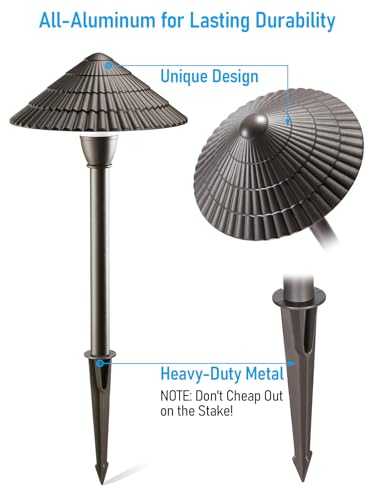 Image of LEONLITE 4-Pack LED Low Voltage Landscape Path Lights, 12-24V AC /DC, 4000K