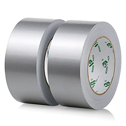 2 Pack Duct Tape Heavy Duty,9 Mil Thickness,2 Inches x 30 Yards,Strong Industrial Strength,Flexible,No Residue,Waterproof and Tear by Hand,Multi-Use for Indoor & Outdoor Repairs (Silver) by BOMEI PACK - Used condition - US$12.84