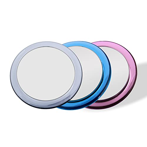 Espejo compacto acrílico doble cara 5X azul 4 pulgadas miniatura 3