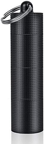 PPFISH Portable Daily Pill Case, 3 Compartments Anti-Skid Aluminum Alloy Waterproof Pill Box Dispenser, Small Pocket Pill Container, Keychain Pill Fob, Travel Pill Holder for Men Women