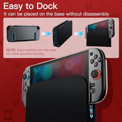 JETech Clear Dockable Case for Nintendo Switch 2 (2025) 7.9 Inch, Soft TPU Grip Cover for Joy-Con Detachable, Slim Carrying Protective PC Back Shell, Anti-Scratch - 3